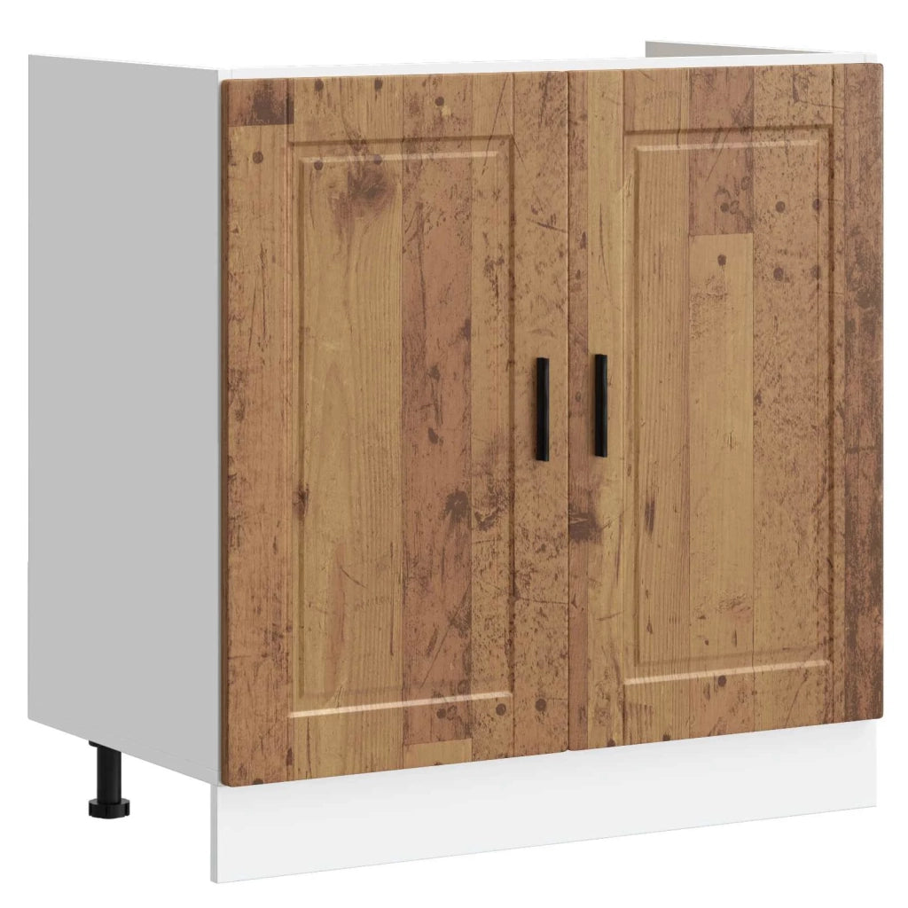 Mobiletto per lavabo Porto 2 pz Marrone 80 x 46 x 81,5 cm 3315029
