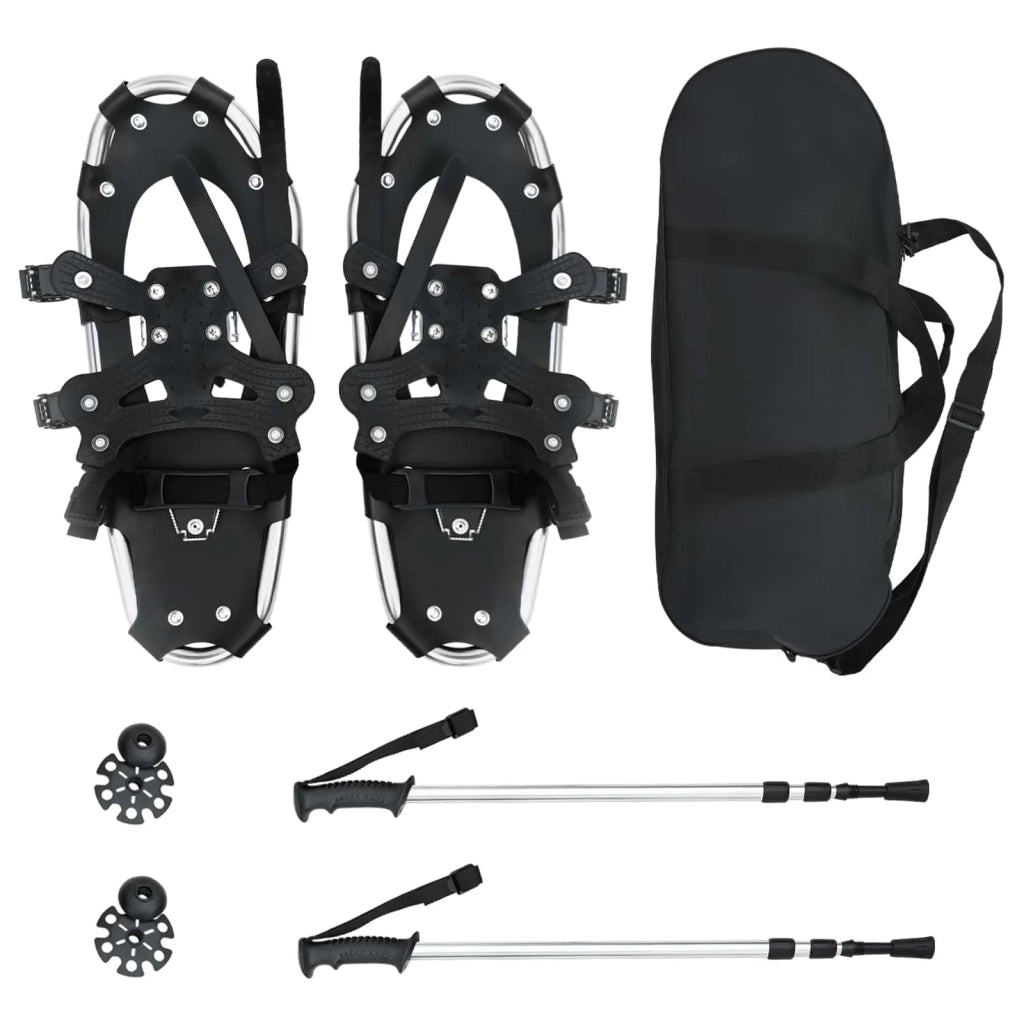 Racchette da neve 3 in 1 con bastoni da trekking Argento e Nero 42021421