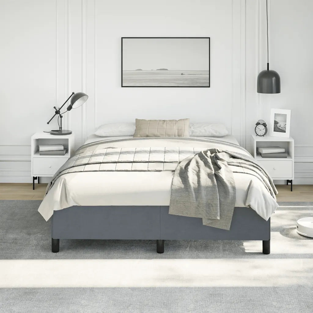 Struttura letto senza Materasso Grigio Scuro 137x190 cm Velluto 347355