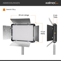 Luce a pannello LED per fotografia 500 Versalight da 32 W, 5600 K, Lampada fotografica con alette per foto e video studio fotografico