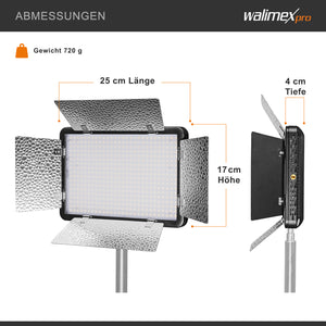 Luce a pannello LED per fotografia 500 Versalight da 32 W, 5600 K, Lampada fotografica con alette per foto e video studio fotografico