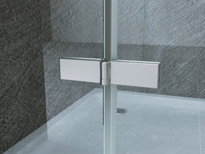 Box doccia in Cristallo 8 mm frameless due lati con due porte a libro soffietto Easyclean - Misura: 60 x 80 x 195h cm 