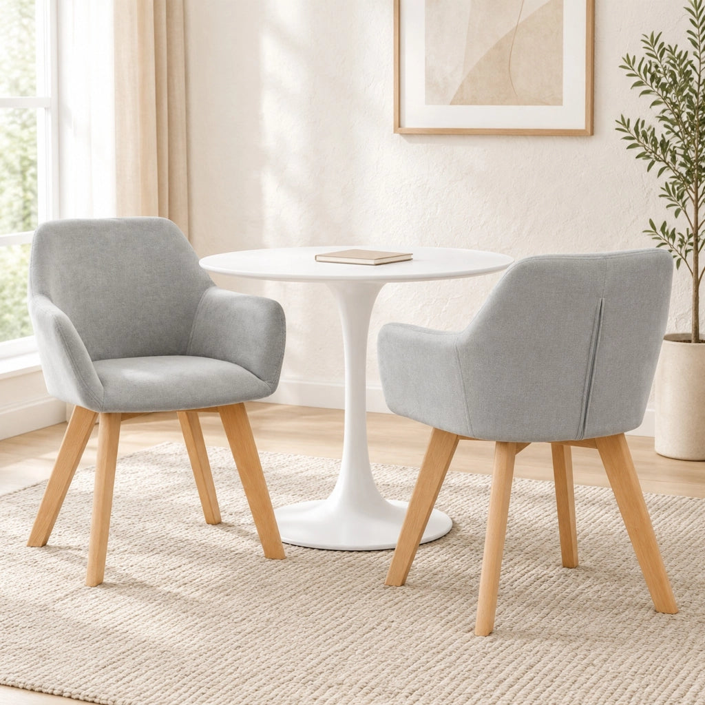 Set di 2 sedie grigie 54x57x80 cm con braccioli