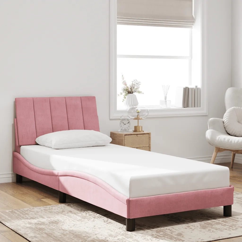 Giroletto senza Materasso Hanko Rosa 80x200 cm in Velluto