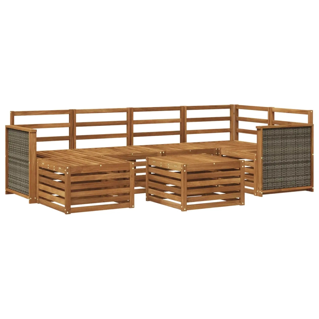 Set divano sezionale 6 pcs Naturale Legno di Acacia Massello 3384585