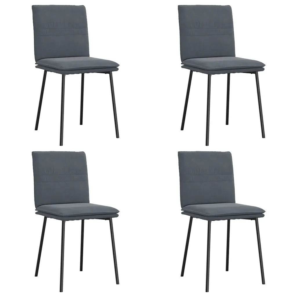 Sedie da Pranzo 4 pz Grigio Scuro in Velluto