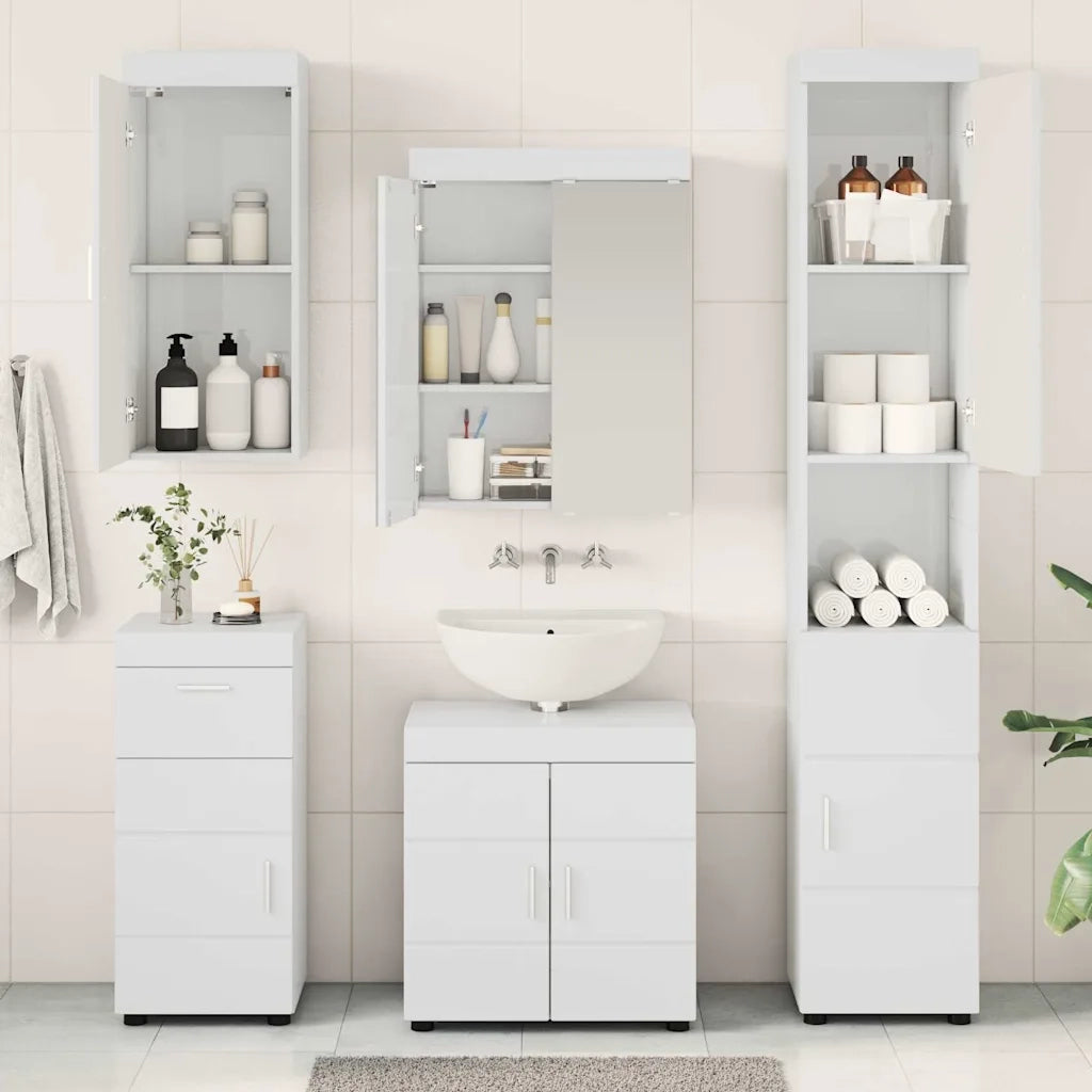 Set di mobili per il bagno TULUM 5 pcs Bianco Lucido