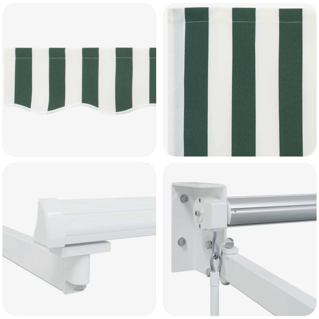 Tenda da Sole | Tenda retrattile manuale con LED Verde e Bianco 4 ¡Á 3 m