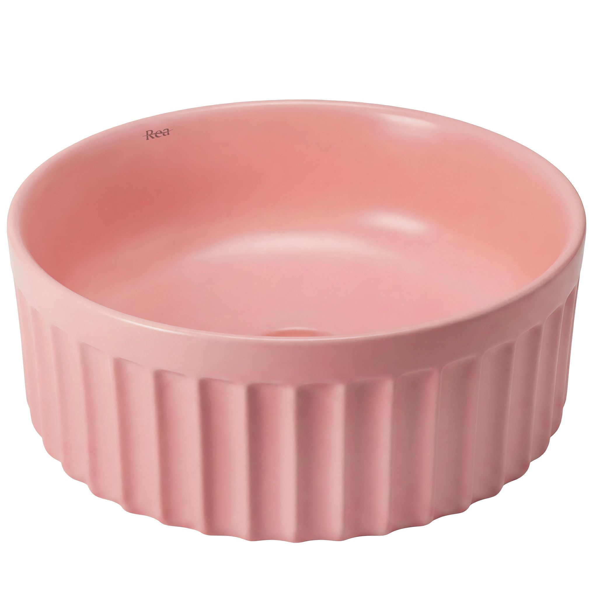 Set: Wc Sospeso + Lavabo Da Appoggio Rea Duo Sweet Pink Matt