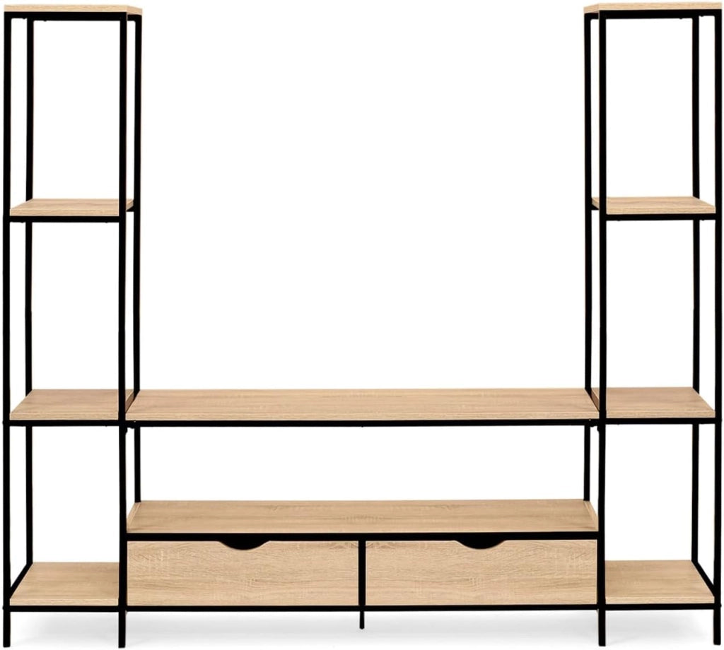DETROIT Mobile TV da 164 cm con ripiani dal design industriale