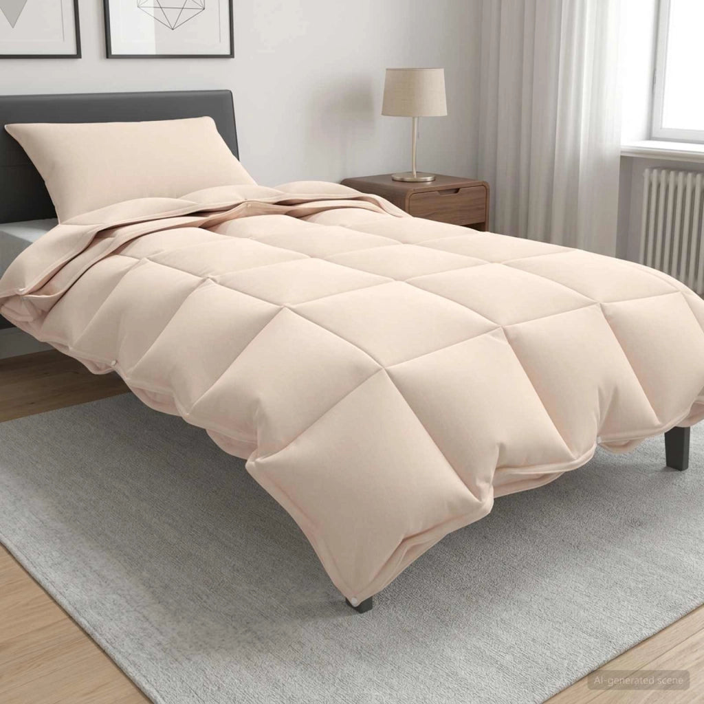 Set di Piumoni Beige 140 x 200 cm Cotone, Kapok, Poliestere 3431434