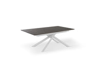 Tavolo allungabile con top ruggine e gambe bianche 170/270x90x76h cm