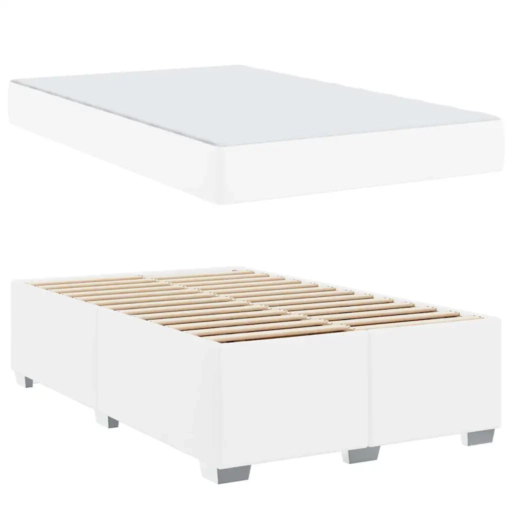 Struttura del letto con materasso Bianco 120 x 200 cm Tessuto