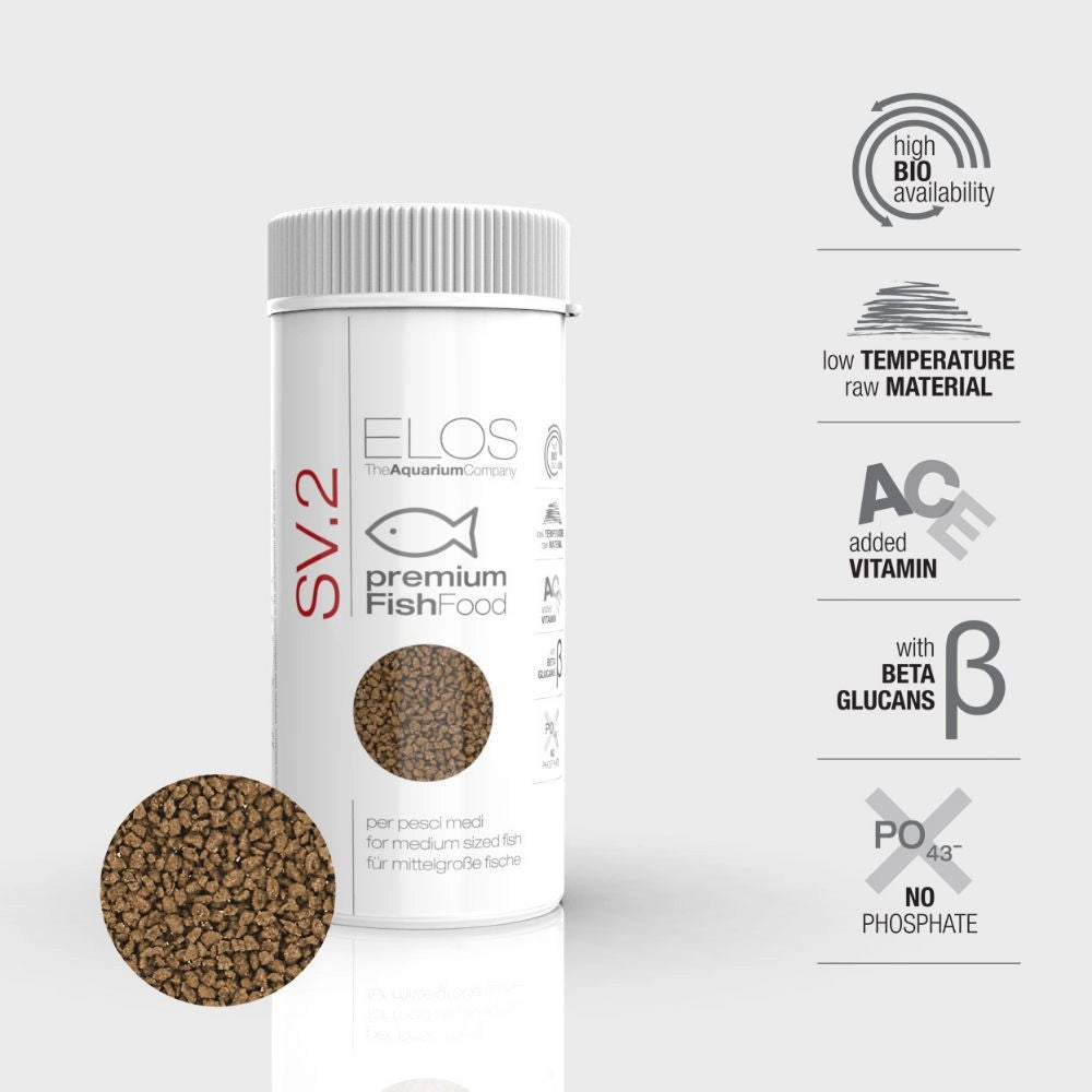 Elos SV2 65gr - Alimento in Granuli Specifico per Pesci di Piccola e Media Taglia