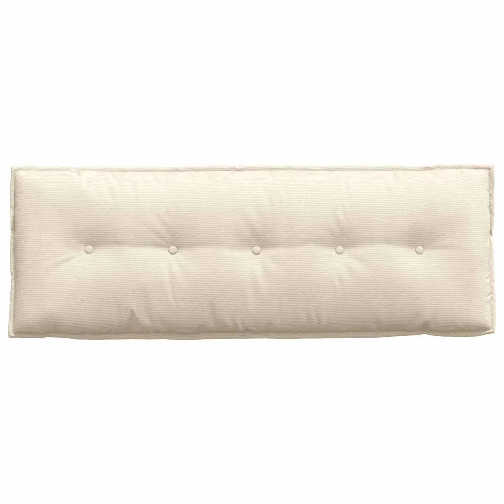 Cuscino per Schiena | Cuscino dorsale Crema 140 x 50 cm Tessuto in Cords