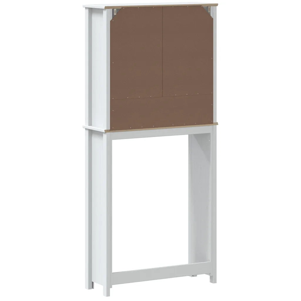 Mobile per Lavatrice BERG Bianco 76x27x164,5cm Legno Massello 358556