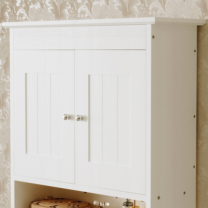 Mobile bagno sospeso bianco 2 ante scandinavo mensole da parete loft