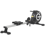 EasyComfort Vogatore Magnetico Pieghevole per Allenamento a Casa, Volano Regolabile su 8 Livelli e Monitor LCD, 185x58x57cm, Nero