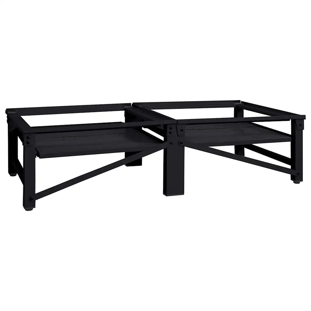 Pedestallo per Lavatrice 2 pcs Nero 124,5 x 61,5 x 32,5 cm