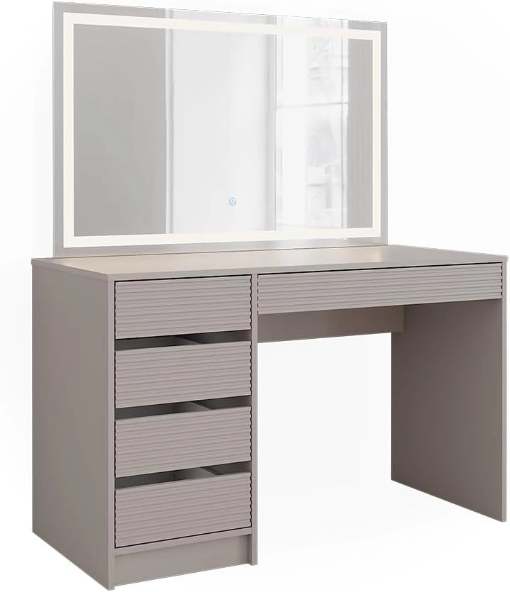 Vicco Tavolo da toilette Sherry, Cachemire, 120 cm con specchio a LED