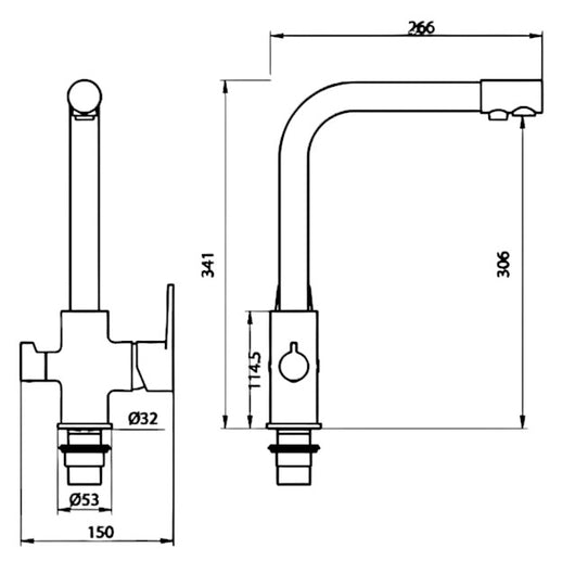 Miscelatore per cucina 3 vie per depuratore