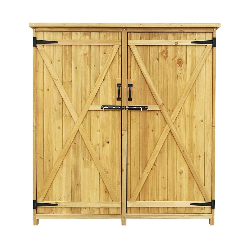 Casetta da giardino con doppie porte 135 x 50 x 162 cm tetto catramato attrezzi 16_0002838