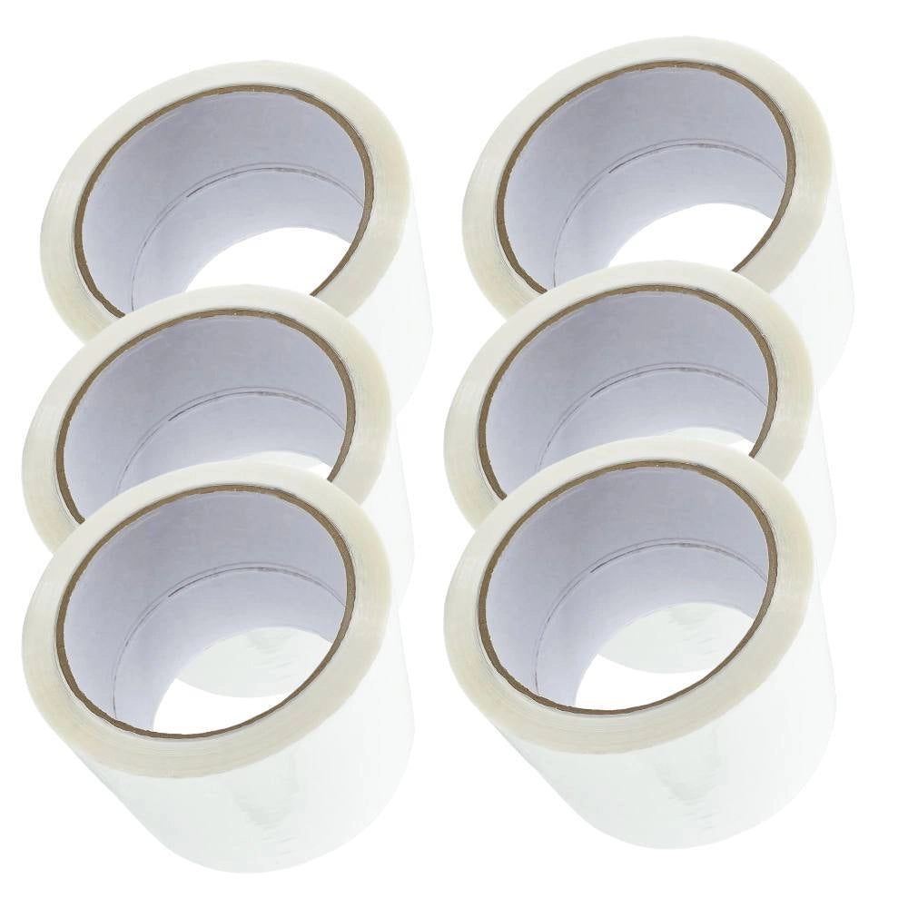 Kit 6 nastro adesivo silenzioso bianco 50x132m per imballaggi continui