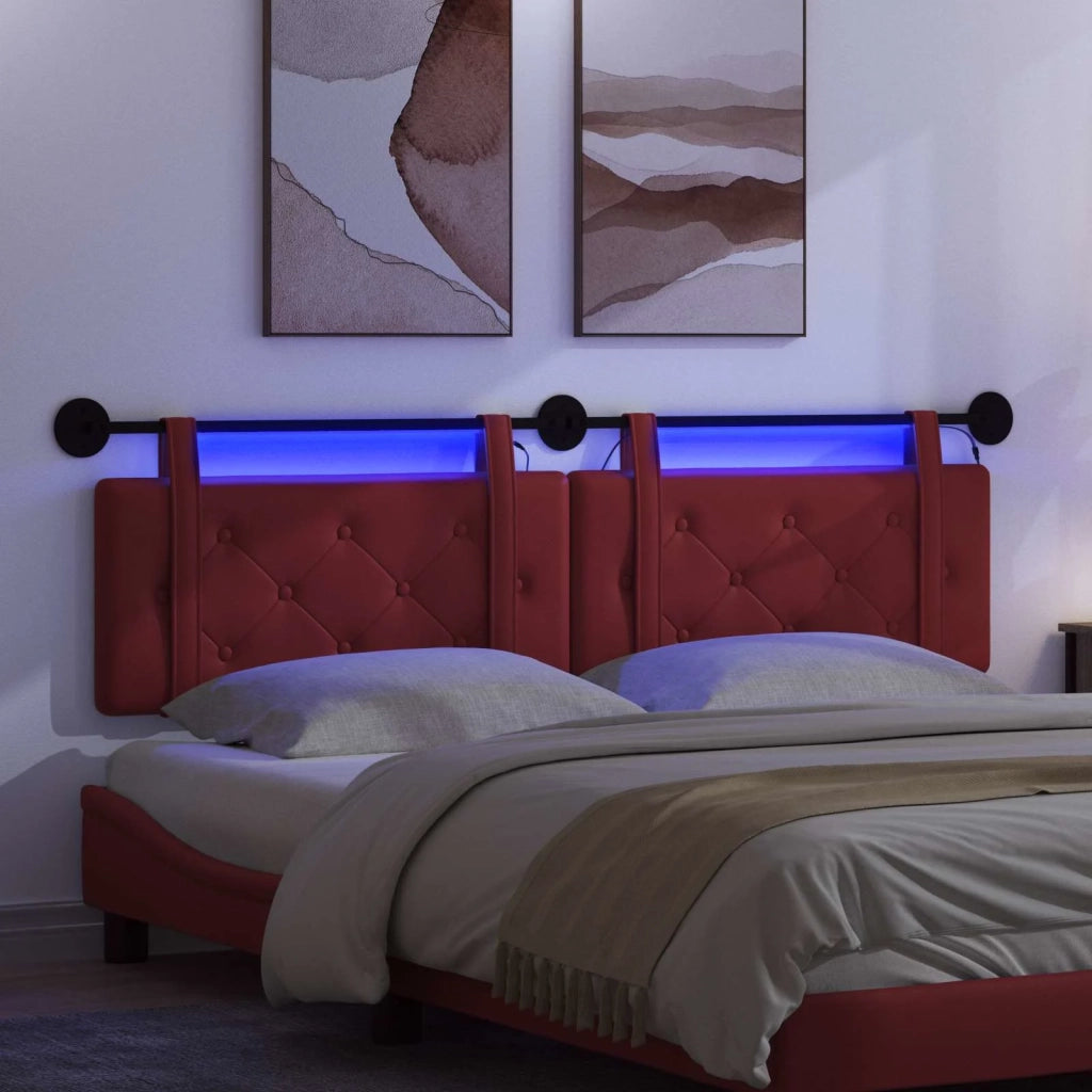 Testiera sospesa Con luce LED Rosso Vino Similpelle 3424236