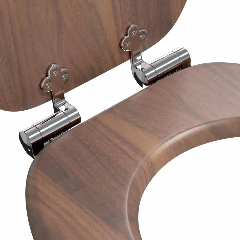 Sedile per toilette con chiusura morbida 2 pz Marrone CFW3464208