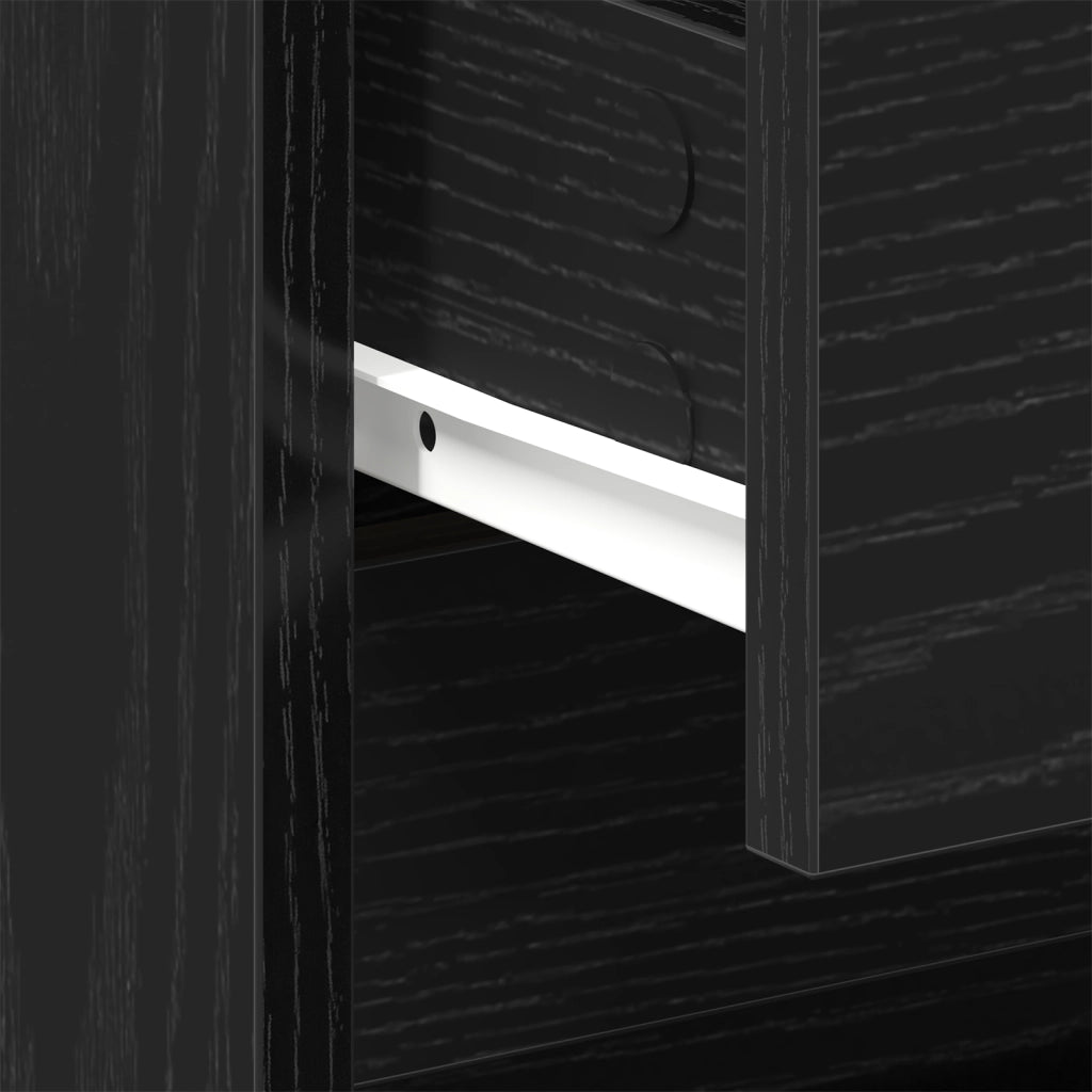 Comodino  Nero Rovere 45x34x44,5 cm Legno ingegnerizzato
