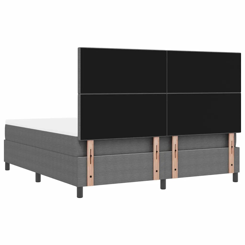 Letto a molle con testiera Grigio chiaro e bianco 180 x 200 cm 3337567