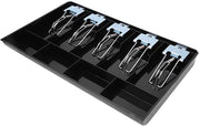 Cassa di sicurezza in ABS - Contenitore per denaro - Cassa - Scatola di archiviazione - Cinque compartimenti - Dimensioni 40,4 x 24,5 x 3,6 cm