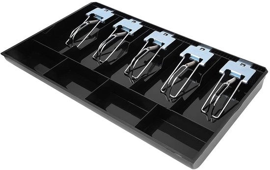 Cassa di sicurezza in ABS - Contenitore per denaro - Cassa - Scatola di archiviazione - Cinque compartimenti - Dimensioni 40,4 x 24,5 x 3,6 cm