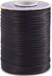 Tessuto di satin in poliestere 5/8 pollici, doppio pieghevole, nero, 73 metri, per cucire, cucire, legare, rattoppare, fare biezie, fare zolle.