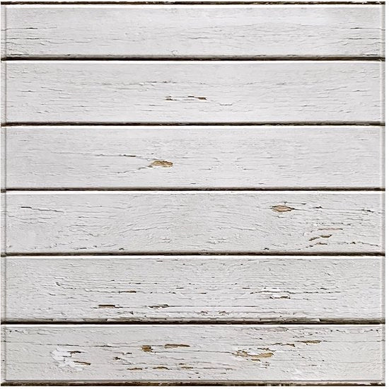 Pannelli 3D per Parete, Finestra di Legno Autoadesivo, 10 Pezzi di Rivestimento per Parete con Finestra di Legno Autoadesivo, 30 x 30 cm, Pannello 3D PVC per Decorazione di Parete Interna (Bianco)