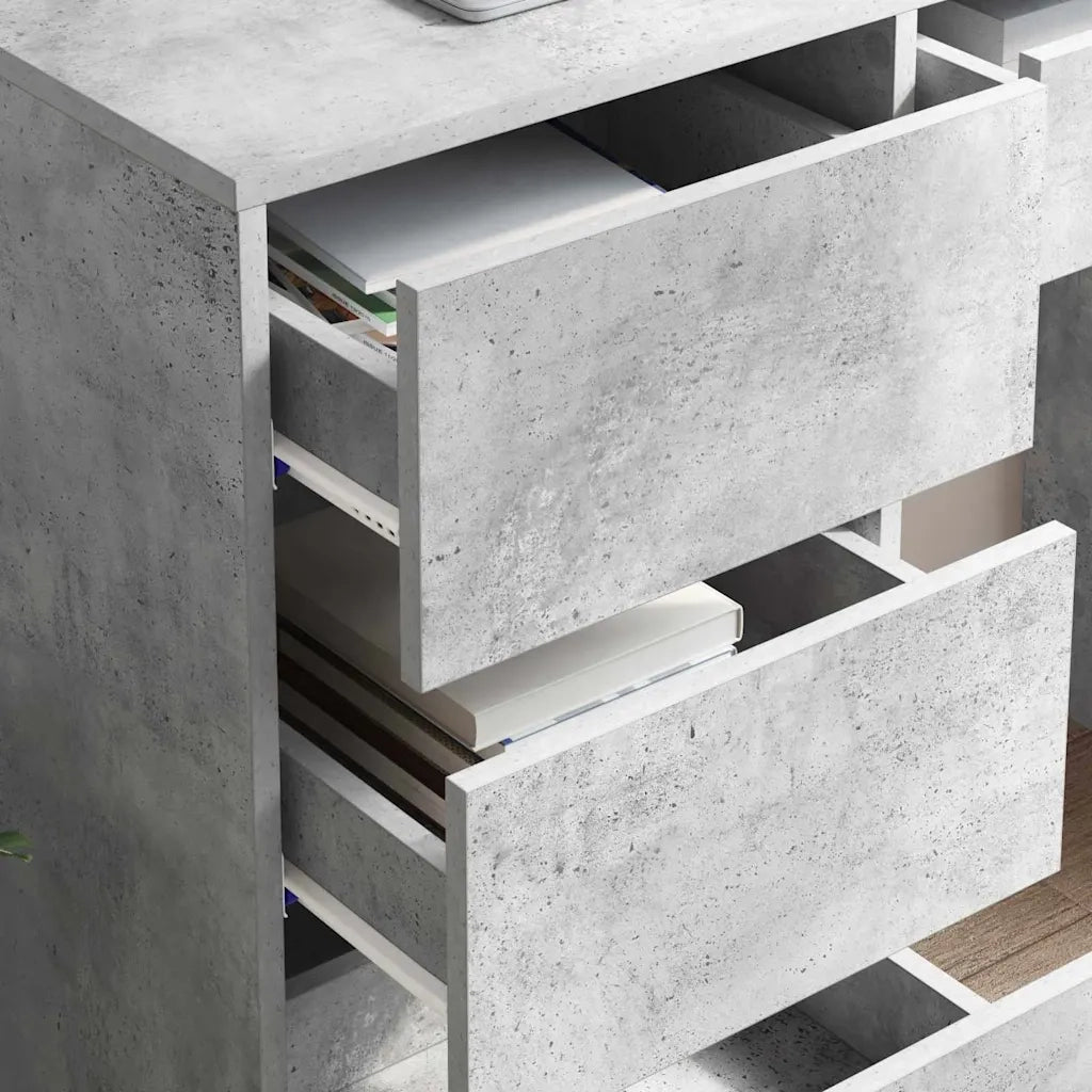 Scrivania | Tavolo da Ufficio Grigio cemento 90 x 37.5 x 75 cm Legno multistrato