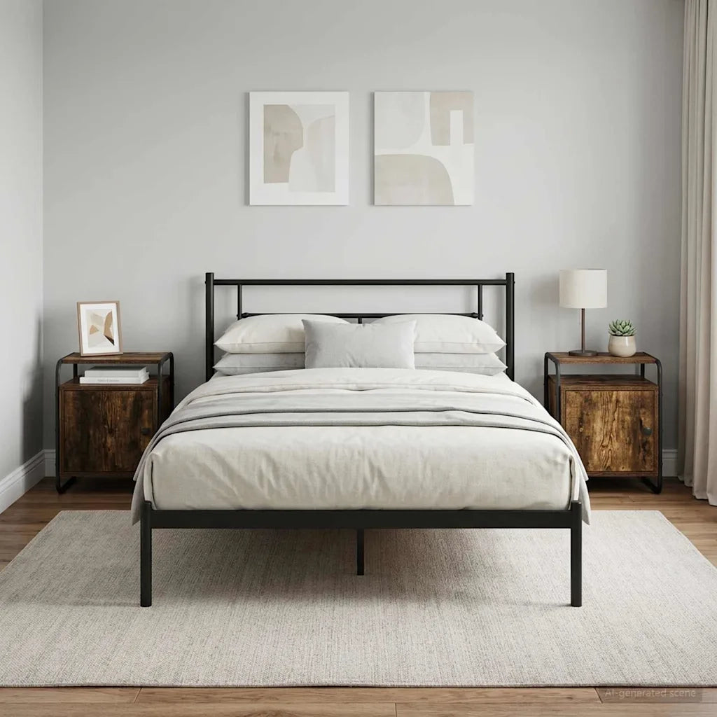 Armadio da Notte 2 pz Rovere Fumo Legno ingegnerizzato 8007616