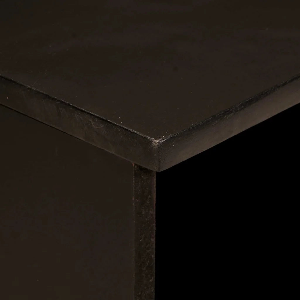 vidaXL Mobile TV Nero e Oro 100 x 33 x 46 cm legno massello di mango