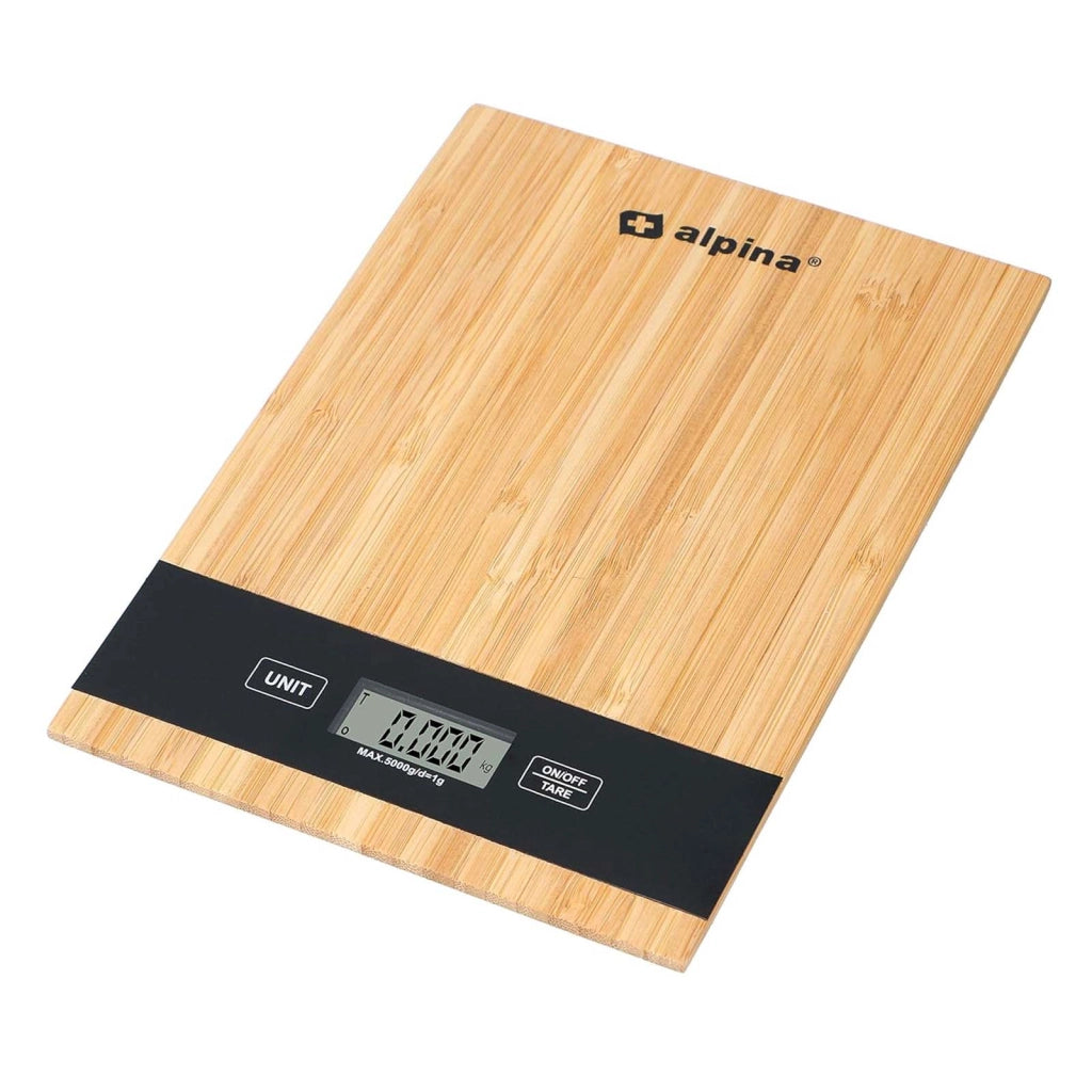 Bilancia da Cucina Digitale in Bambù fino a 5Kg Precisa Beige Alpina