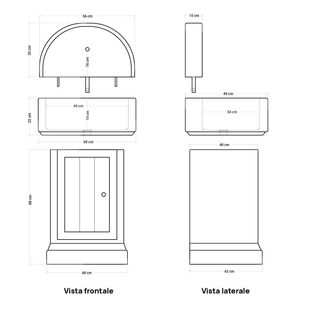Lavello da Giardino Senza Rubinetto in Cemento e Calcestruzzo Elba Nocciola