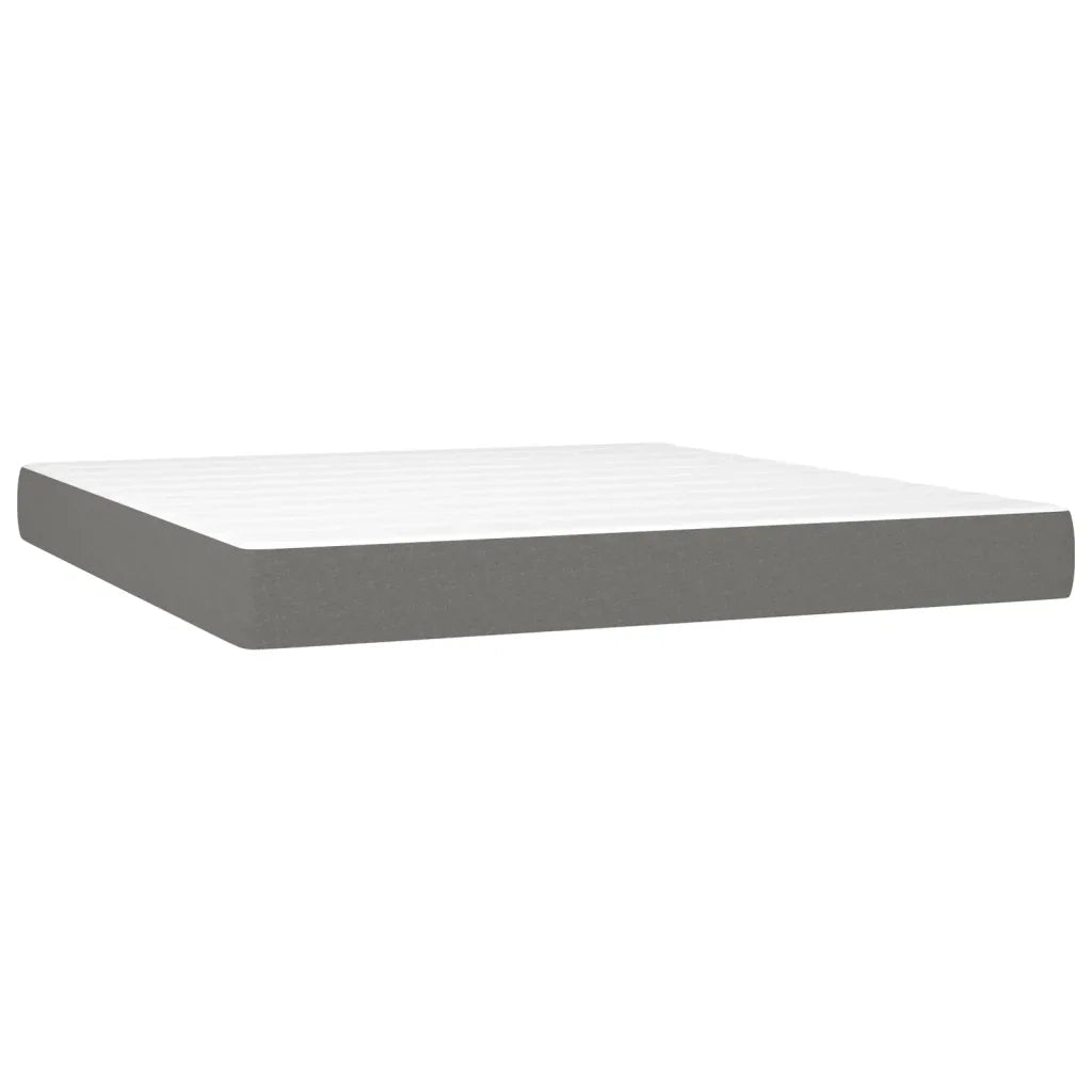 Giroletto a Molle con Materasso Grigio Scuro 160x200 cm Tessuto 3137086