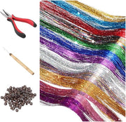 Set di estensione capelli premium per Halloween e Natale - donne ragazze - attrezzi e fili di silicone - 12 colori - 2400 metri