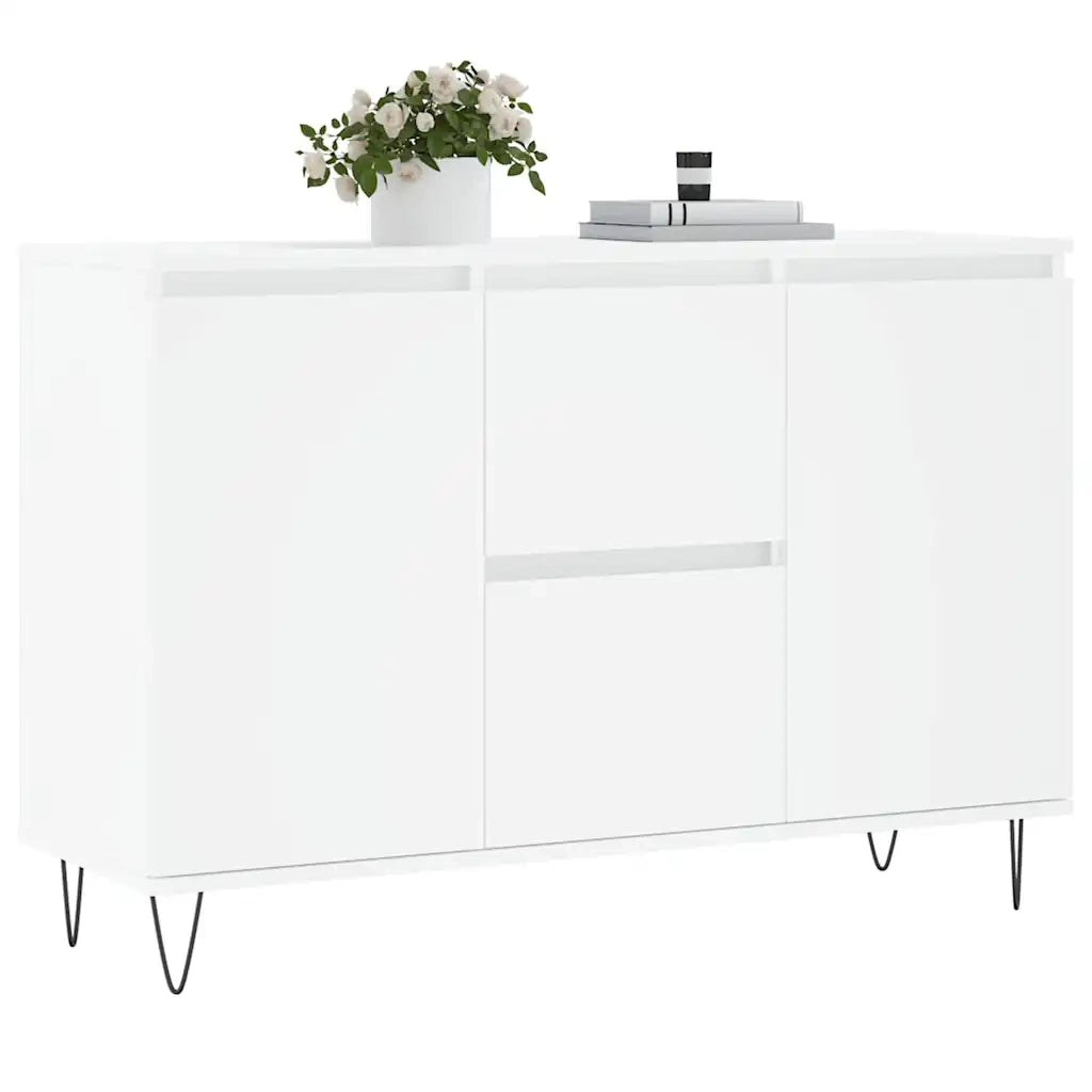 Credenza | Madia | Buffet da pranzo | Armadio da pranzo Bianca 101,5x35x70 cm in Legno Multistrato