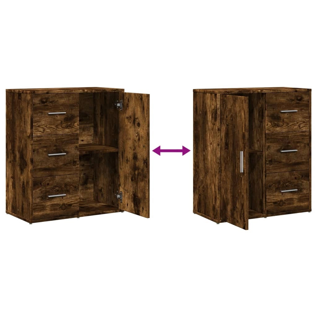 Buffet credenza cassettiera armadio mobile contenitore organizer per cucina soggiorno salotti set da 2 60 x 31 x 70 cm legno ingegnerizzato marrone 02_0036740