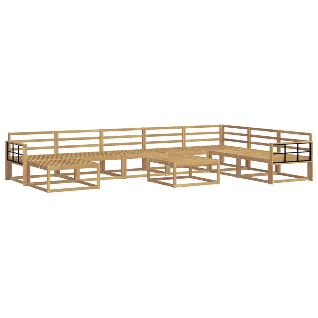 Set di divani da esterno 9 pcs Bianco Legno di Acacia Massello 3386908