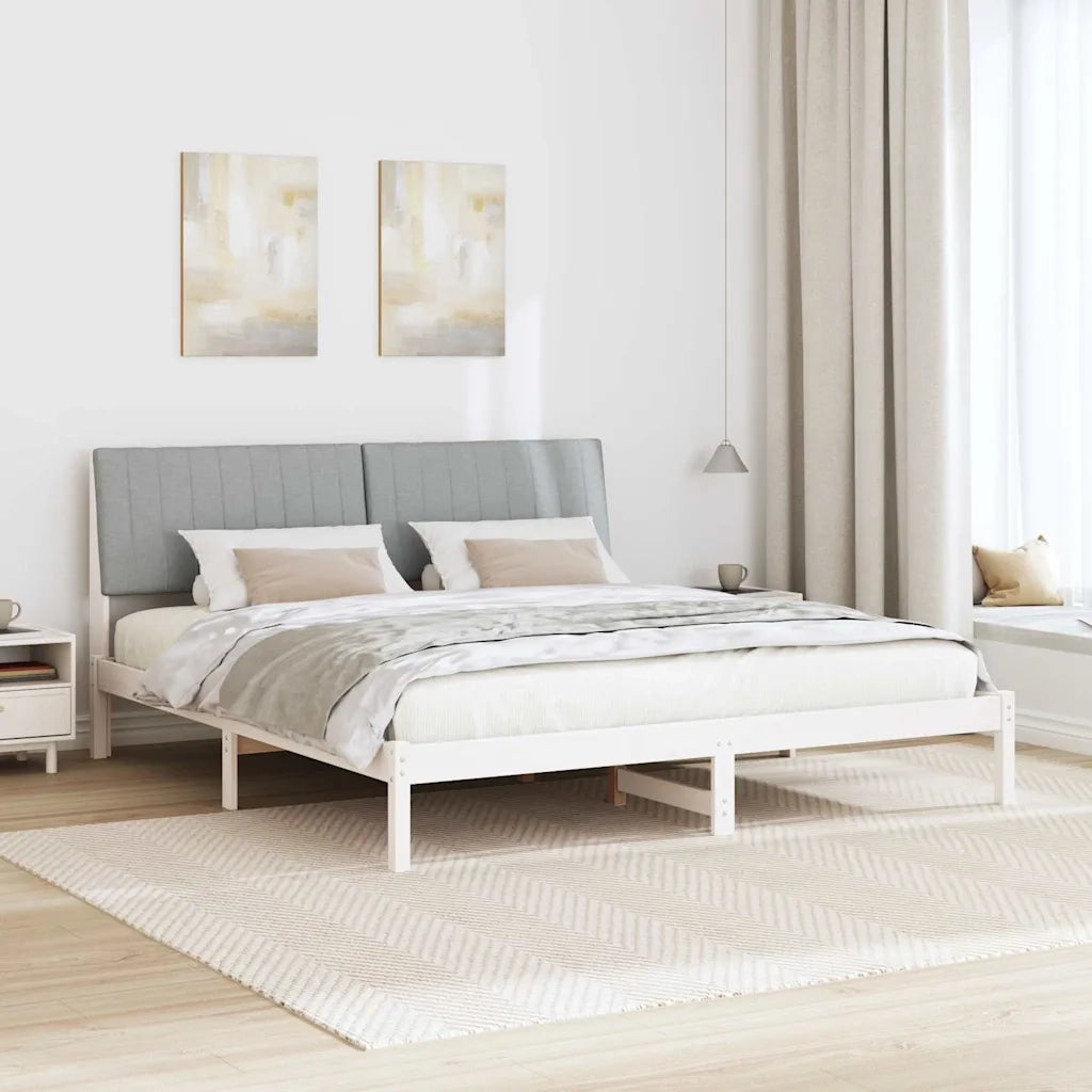 Struttura del letto Grigio chiaro 180 x 200 cm Pino massello