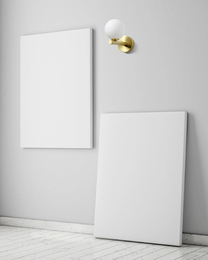 POMI' APPLIQUE A PARETE 1 LUCE ORO SPAZZOLATO ATTACCO G9 L.17CM