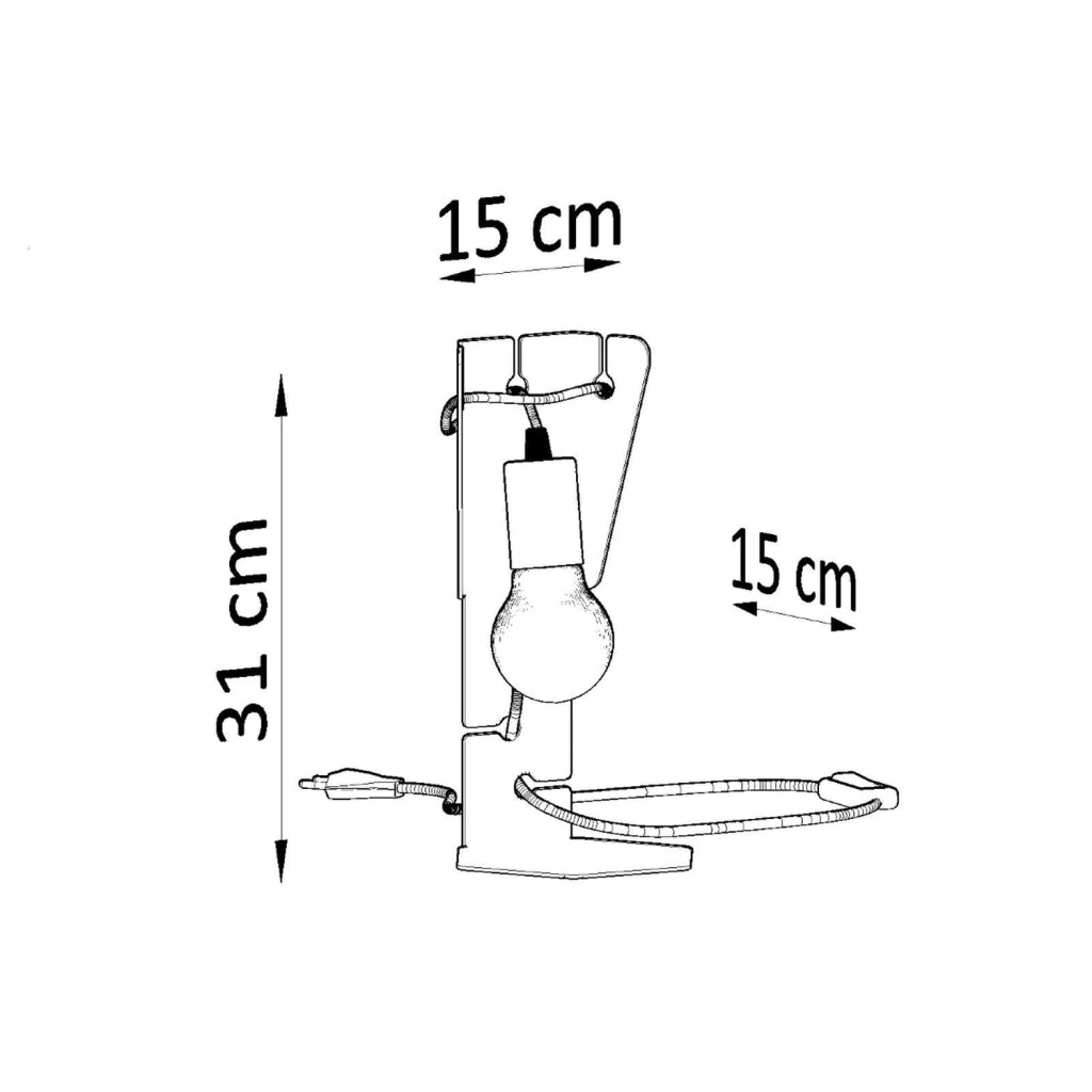 Lampada da tavolo Pure Lume Dalton nera E27 PU.0880