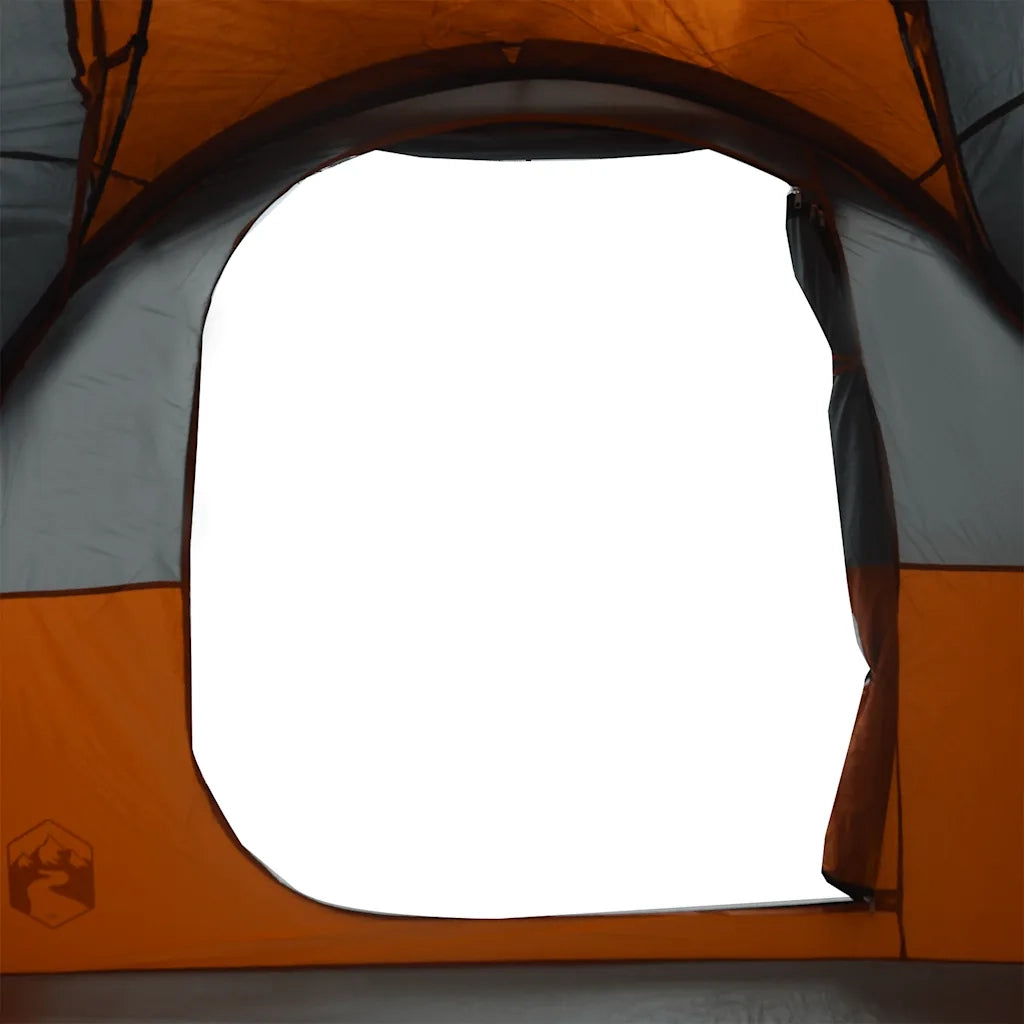 Tenda Familiare a Tunnel 6Persone Grigia Arancione Resistente all'acqua 4009574