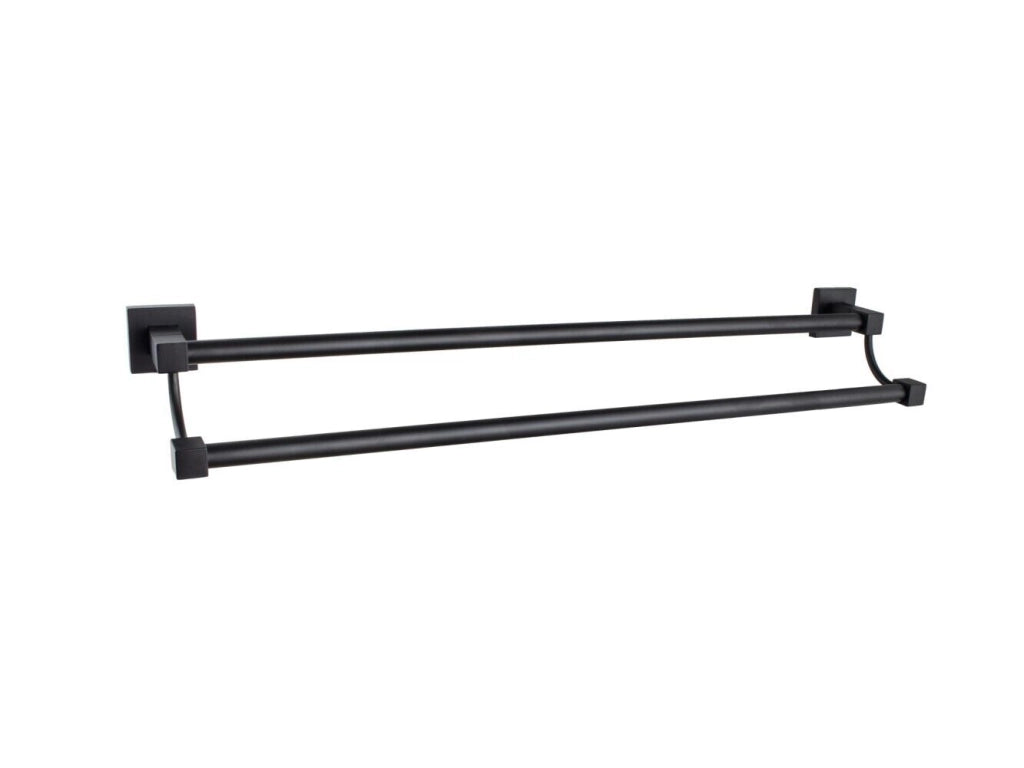 Porta asciugamani doppia maniglia 60CM in acciaio inox nero 79990